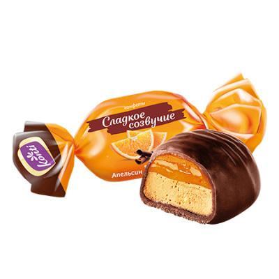 Конфеты Konti Сладкое созвучие апельсин с шоколадом 1 кг., флоу-пак