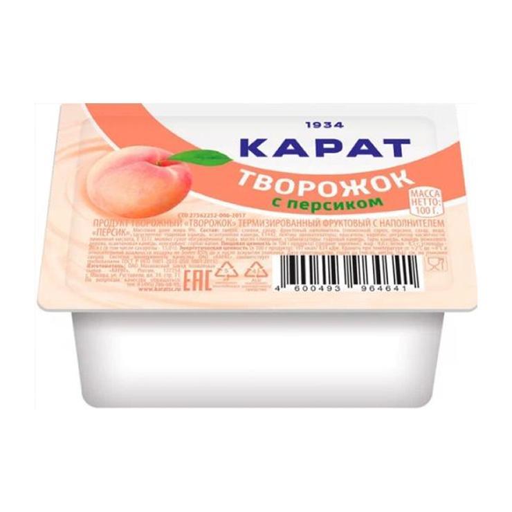 Творожок Карат персик 9% 100 гр., пластик