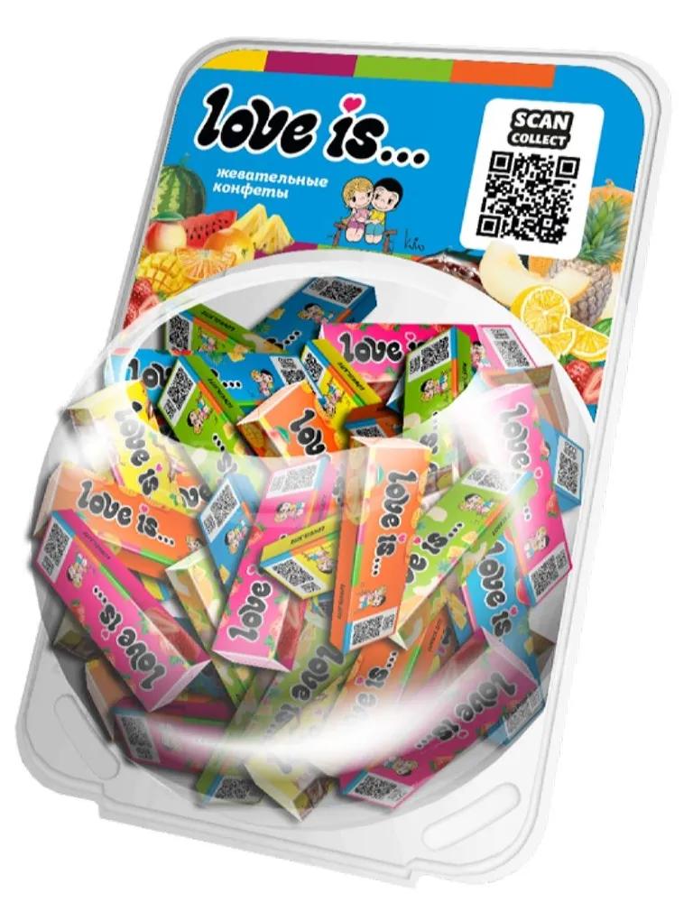 Конфеты Love is жевательные ассорти 20 гр., пластик