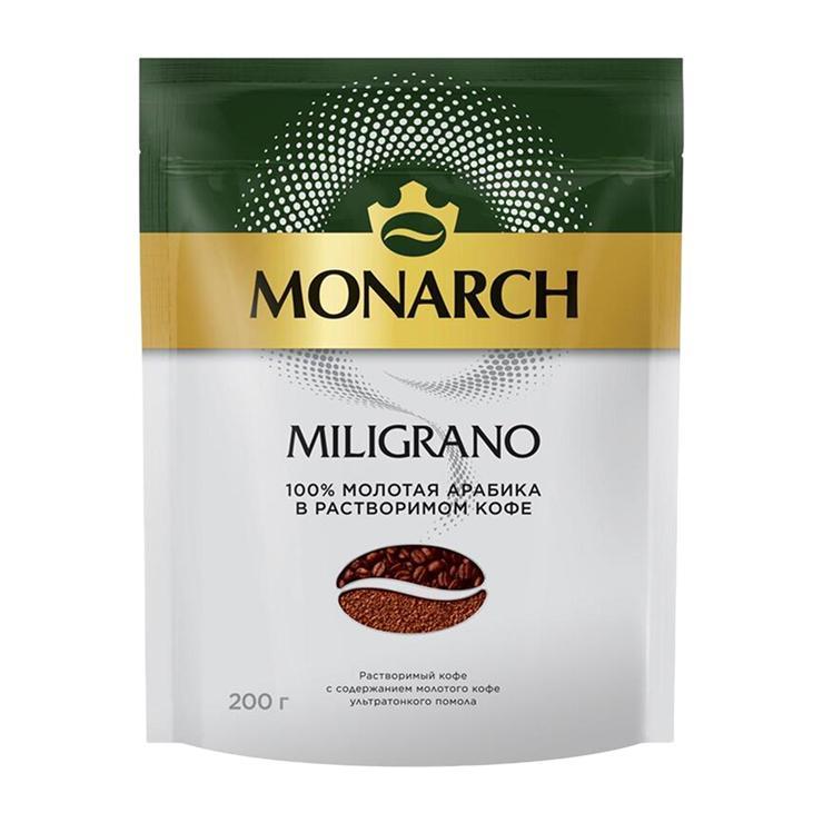 Кофе MONARCH MILLICANO натуральный сублимированный с добавлением молотого 200 гр., дой-пак