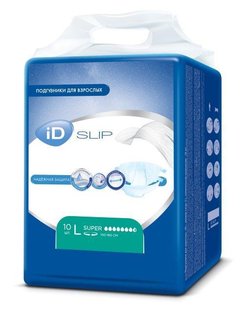 Подгузники для взрослых ID Slip размер L 10 шт., флоу-пак