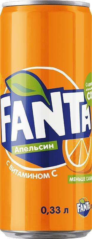 Напиток Fanta газированный Апельсин 250 мл., ж/б