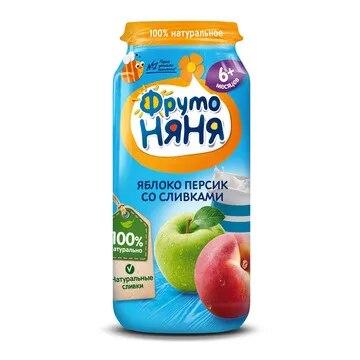Пюре Фруто Няня Яблоко персик сливки 250 гр., стекло