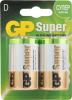 Батарейка алкалиновая тип D GP Batteries Super Alkaline, 295 гр., пластиковая упаковка