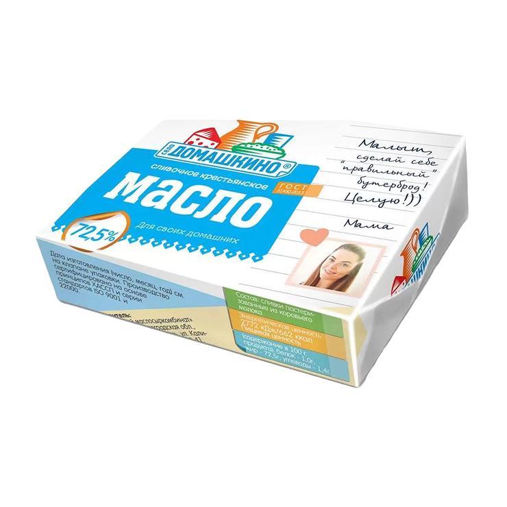 Масло сливочное Село Домашкино несоленое 72,5% 180 гр., обертка