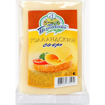 Сыр полутвердый Белебеевский Голландский фасованный 45%, пакет 220 гр.