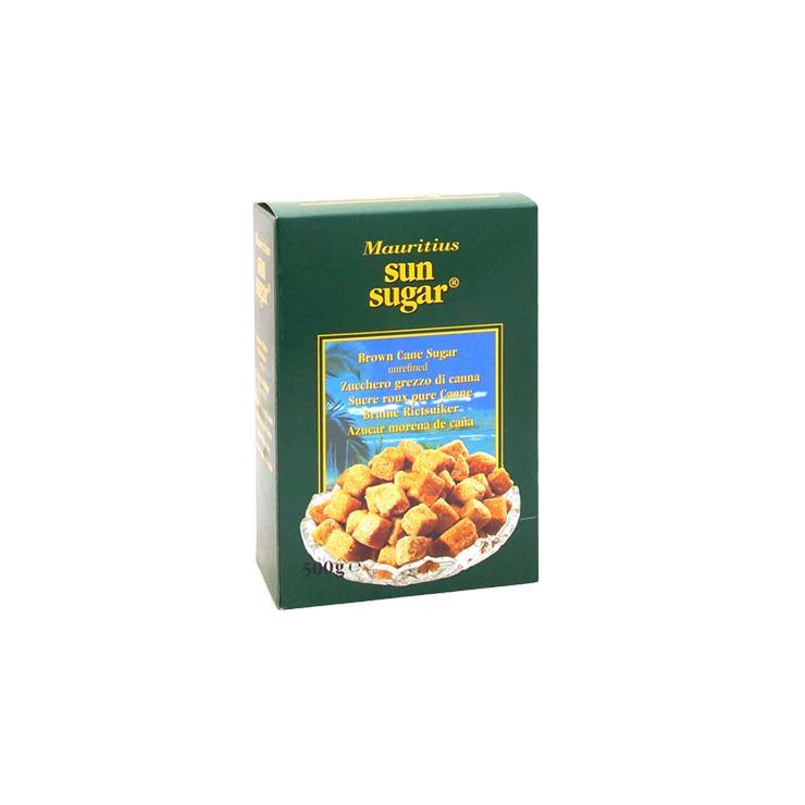 Сахар Sun Sugar тростниковый кусковой коричневый 500 гр., картон
