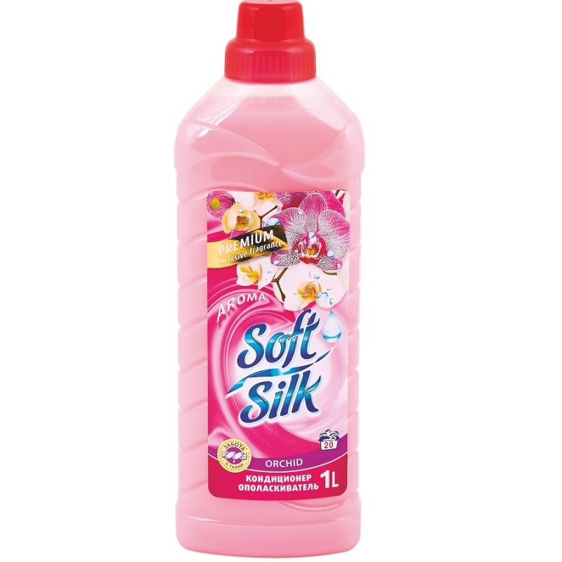 Кондиционер-ополаскиватель для тканей Romax soft silk premium orchid 1 л., ПЭТ