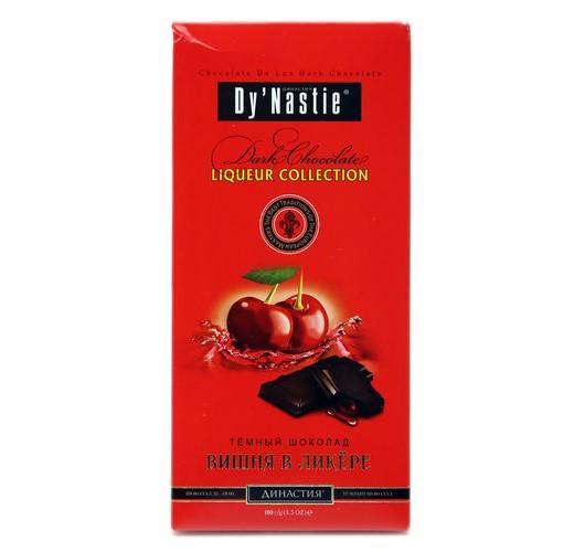 Шоколад Dy'Nastie вишня в ликере темный 100 гр., картон