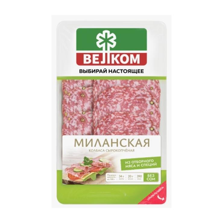 Колбаса Велком Миланская сырокопченая нарезка 70 гр., вакуум