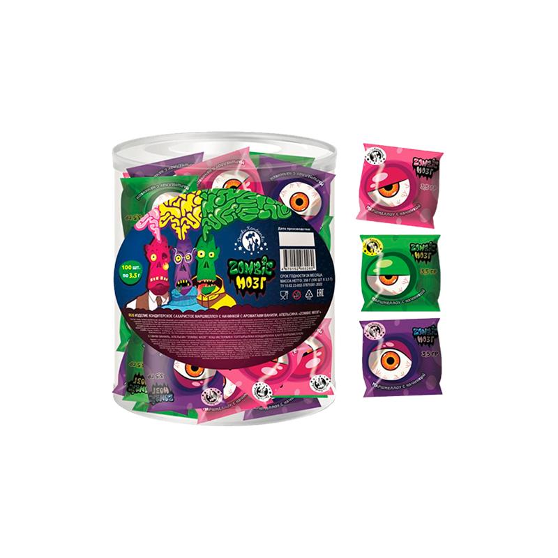 Маршмеллоу Zombie Мозг с ароматами апельсина и ванили 3,5 гр., флоу-пак