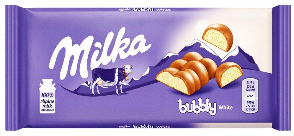 Шоколад Milka Bubbly белый 95 гр., флоу-пак