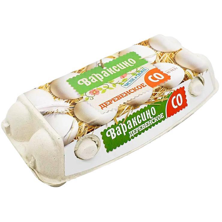 Яйцо куриное столовое Со Деревенское п/ф Вараксино белое 10 штук, картон