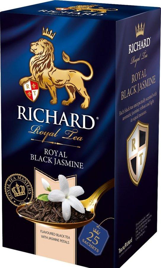 Чай Richard Royal Black Jasmine черный с жасмином 25 пакетиков 50 гр., картон
