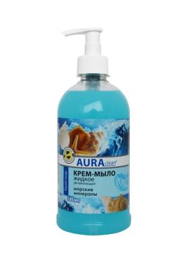 Крем-мыло жидкое Aura Clean Морские Минералы, 500 мл., пластиковая бутылка