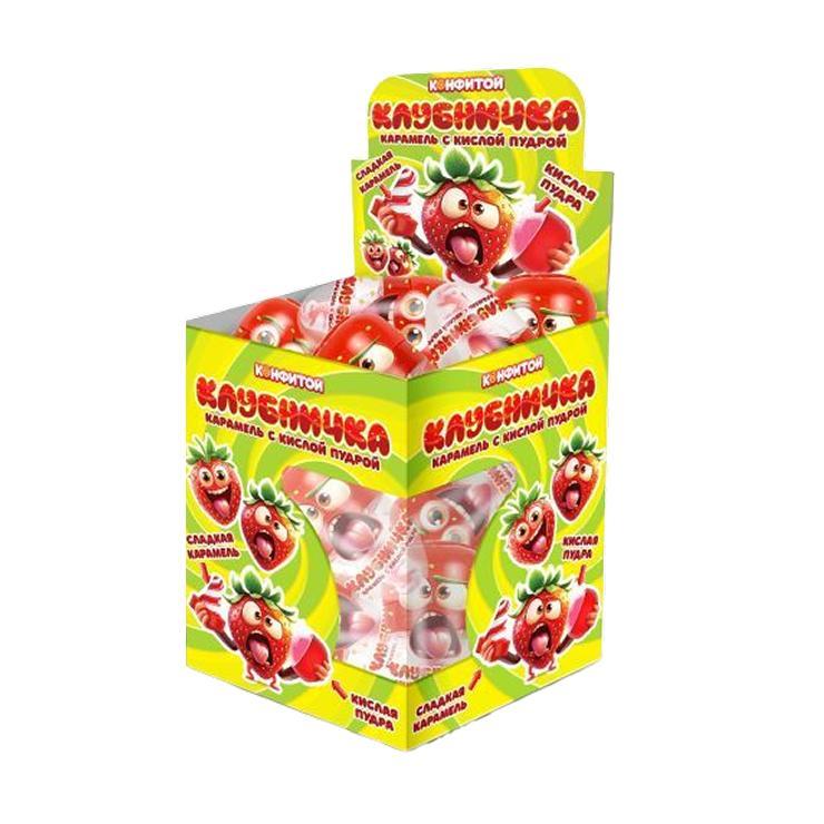 Карамель Конфитой клубничка с  кислой пудрой  4,5 гр. х 30 шт., картон