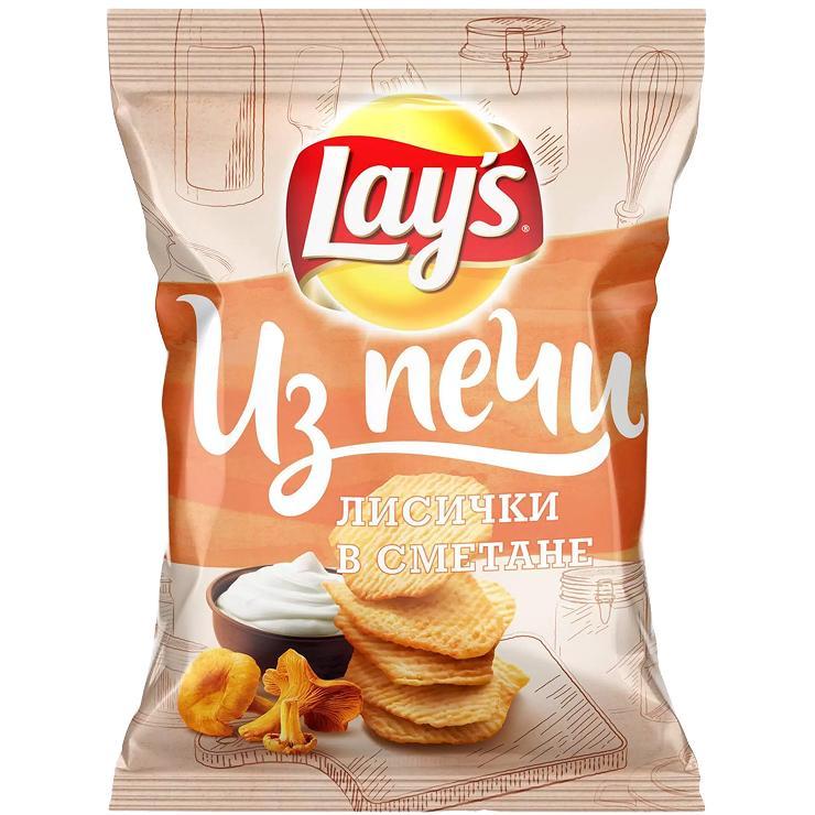 Чипсы Lay's Из печи лисички в сметане 85 гр., флоу-пак