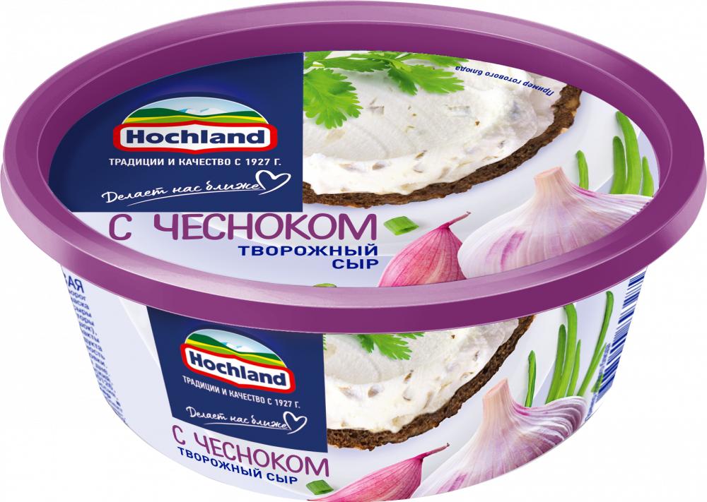 Сыр творожный Hochland Чеснок 140 гр., пластик