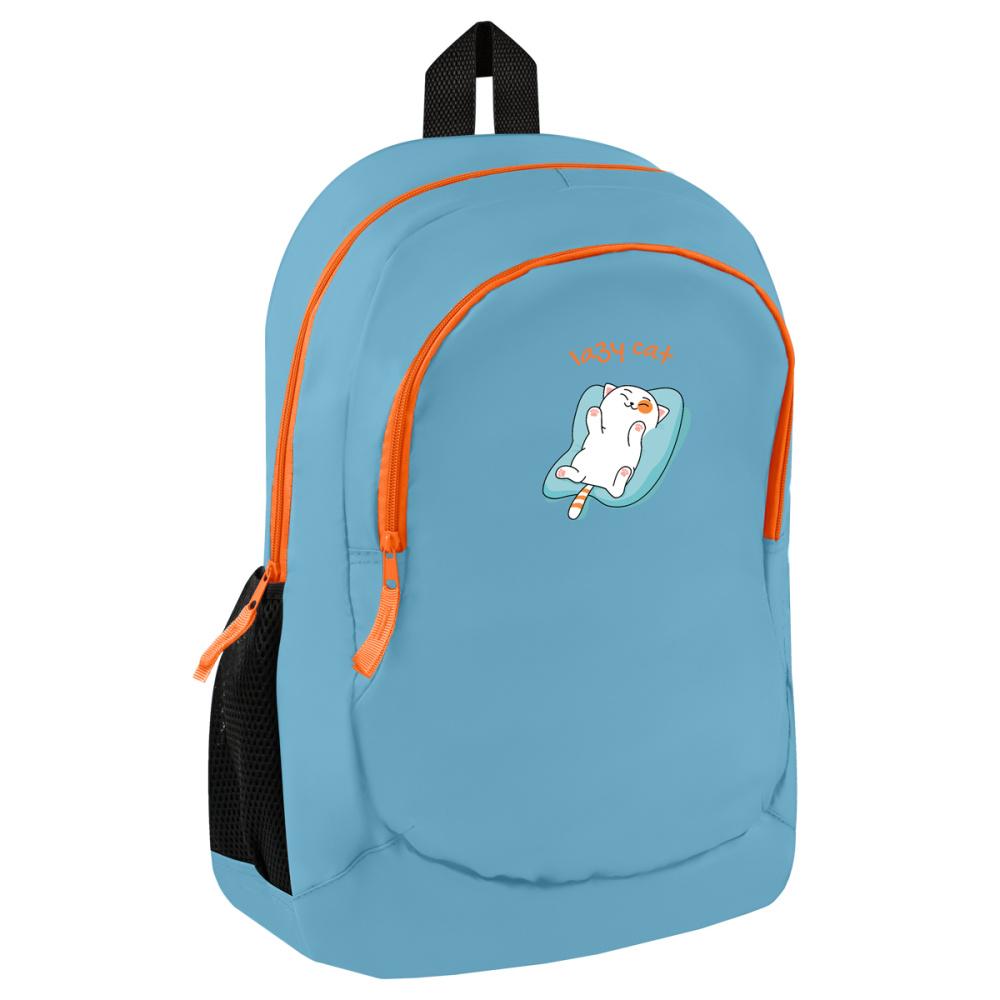 Рюкзак ArtSpace Classic Lazy Cat 40 х 29 х 18 см 2 отделения 2 кармана PU покрытие уплотненная спинка., пакет