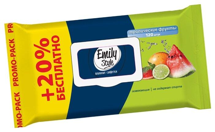 Салфетки влажные Emily Style универсальные тропические фрукты 15 шт., флоу-пак