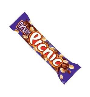 Батончик шоколадный Picnic с арахисом и изюмом 40 гр., флоу-пак