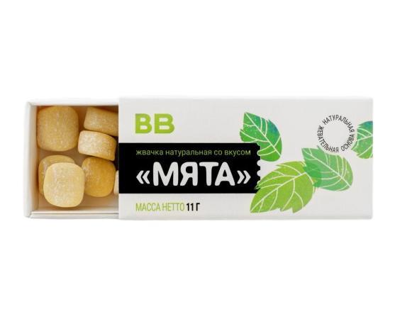 Жевательная резинка ВкусВилл Мята натуральная 10 гр., картон