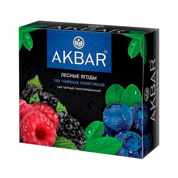 Чай Akbar, Лесные ягоды черный, 150 гр., картон