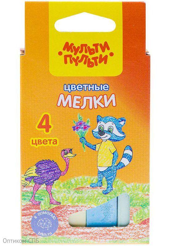 Мелки Мульти-Пульти Енот в Австралии цветные 4 цвета., картон