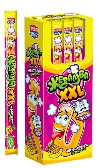 Конфета жевательная Канди Клаб Жевамба XXL со вкусом Тутти-Фрутти 15 гр., флоу-пак