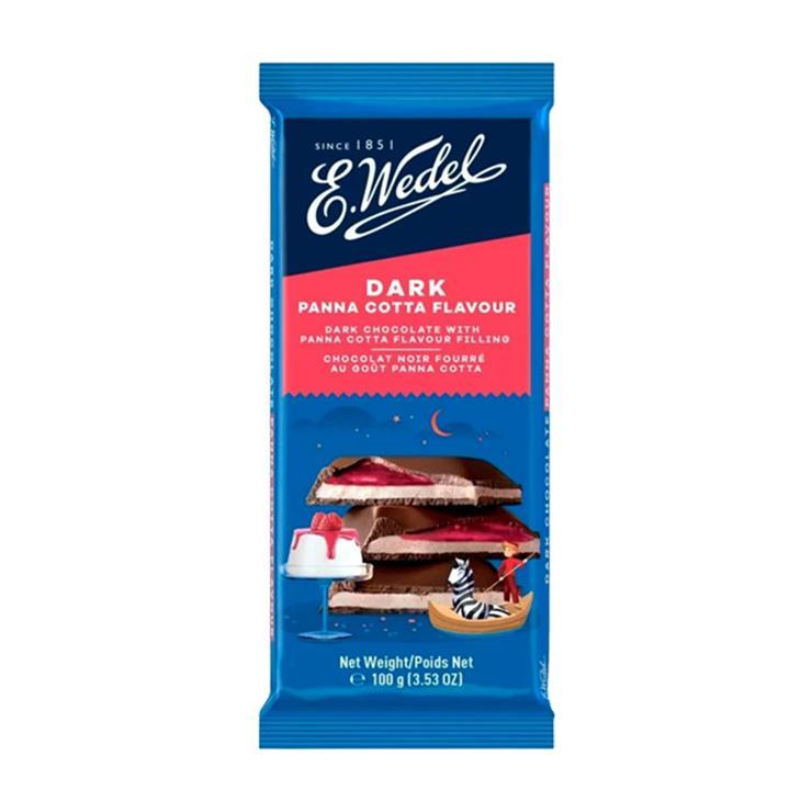 Шоколад E.WEDEL темный с начинкой со вкусом панна котта 100 гр., флоу-пак