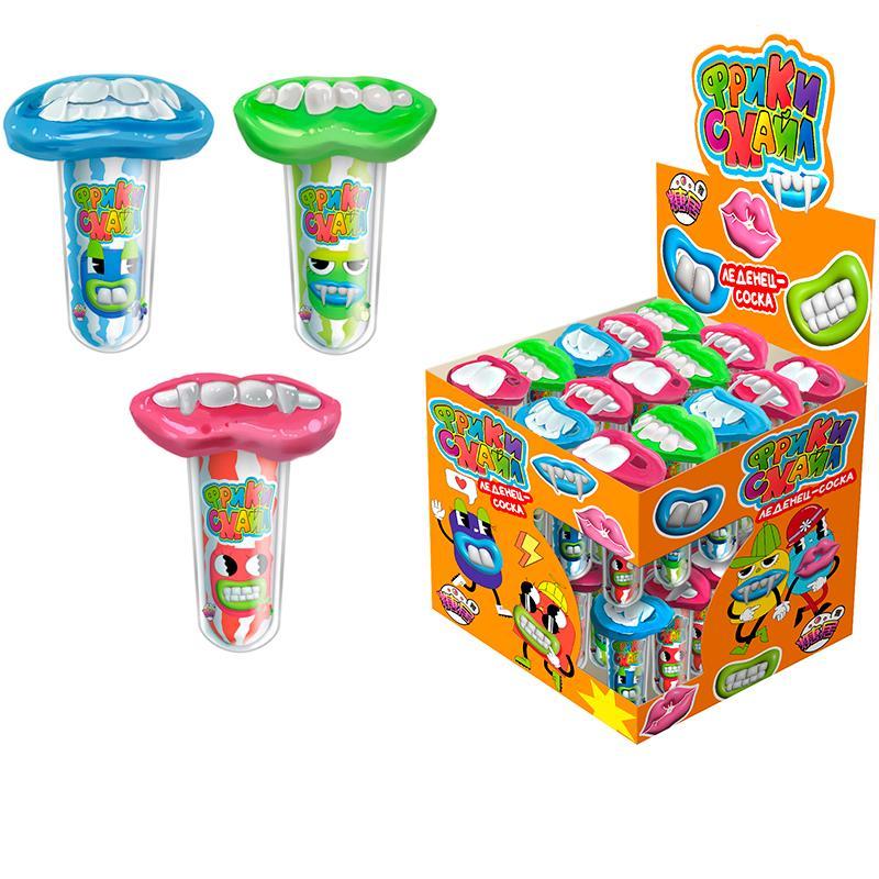 Карамель Fun Candy Lab леденцовая фрики смайл 3,5 гр., пластик