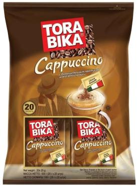 Кофе Cappuccino с шоколадной крошкой, Tora Bika, 20 шт.х25 гр., флоу-пак