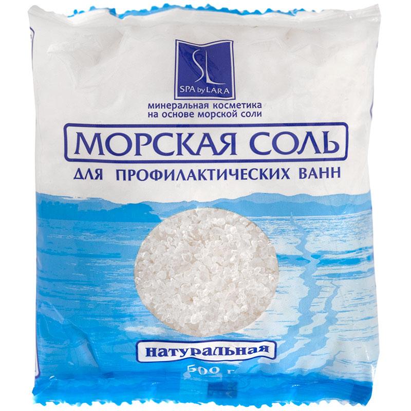 Соль морская для ванны Spa by lara Натуральная, 500 гр., пластиковый пакет