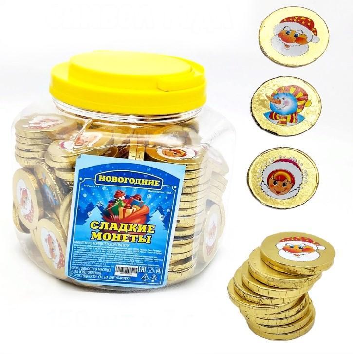 Шоколад сладкие Сладкий Дом Новогодние монеты 7 гр., обертка