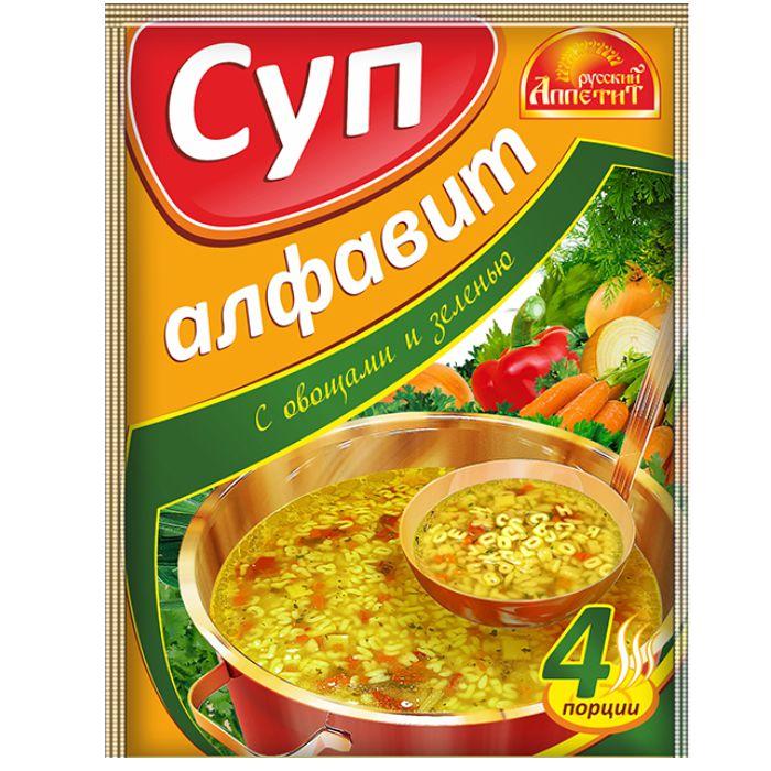 Суп Русский аппетит с овощами и зеленью алфавит, 60 гр., сашет