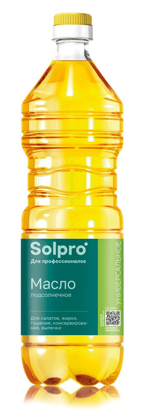 Масло подсолнечное Solpro рафинированное дезодорированное 1 л., пластиковая бутылка