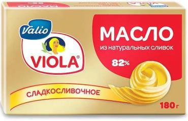 Масло сливочное Valio Viola Сладкосливочное 82%, 180 гр., обертка фольга/бумага
