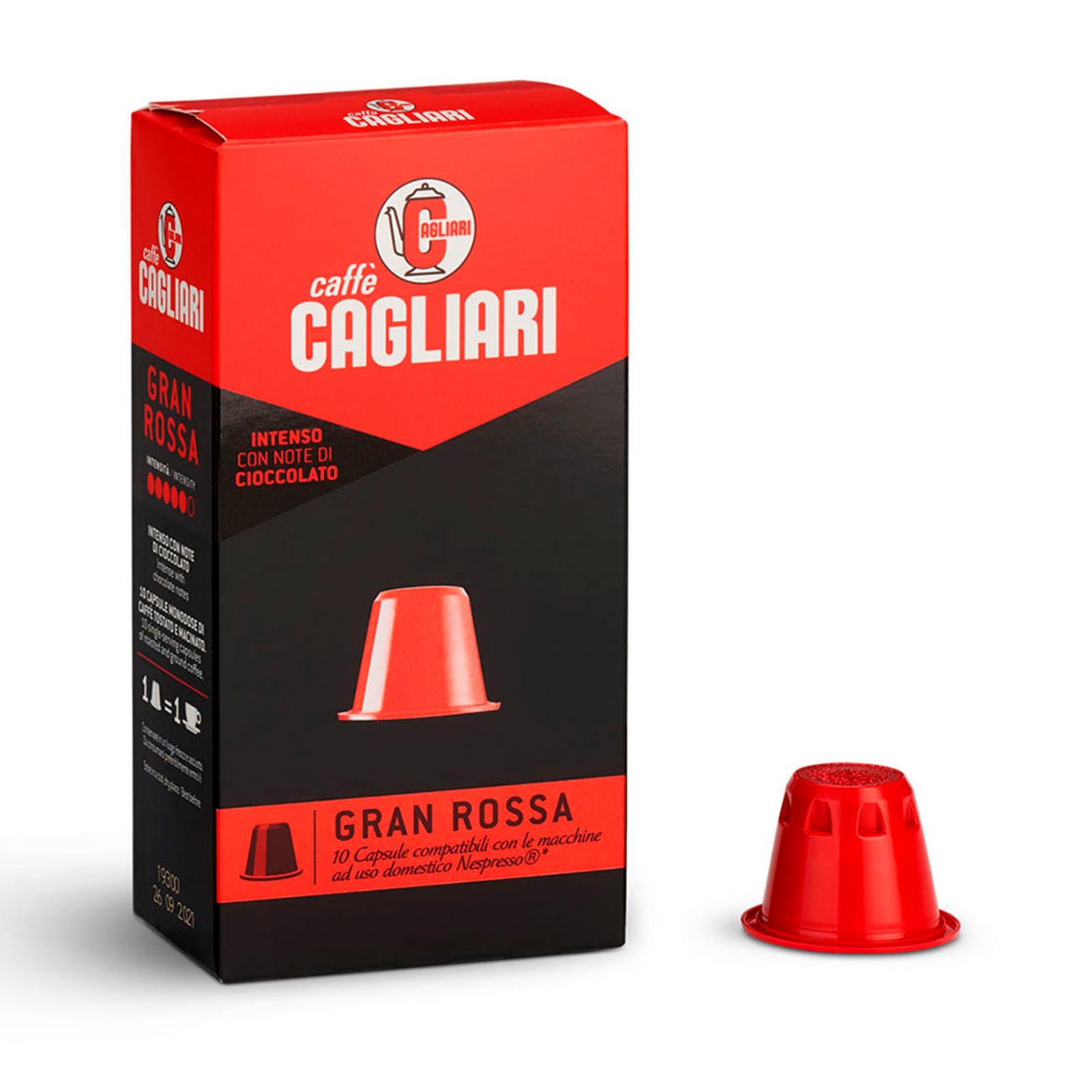 Кофе Cagliari Gran Rossa 10 капсул молотый 56 гр., картон