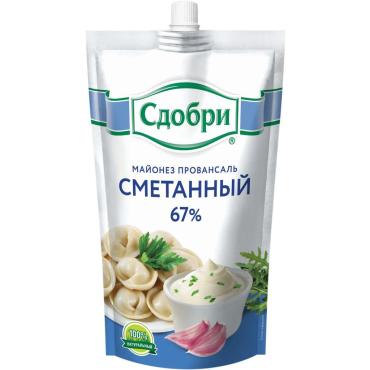 Майонез Сдобри Провансаль Сметанный 50,5%, 330 гр., дой-пак с дозатором