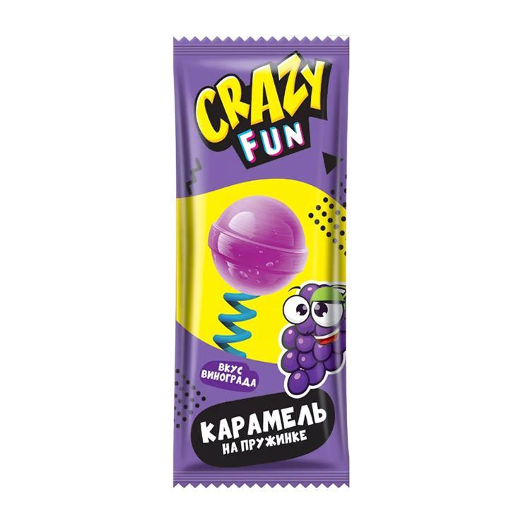 Карамель Crazy Fun на пружинке ассорти 8 гр., флоу-пак