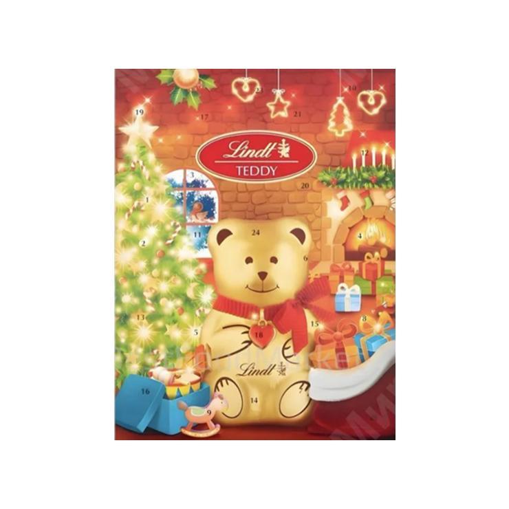 Адвент-календарь Lindt Teddy Рождественский 170 гр., картон