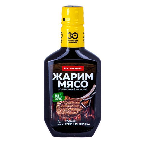 Маринад Костровок соевый с черным перцем, 300 гр., стекло