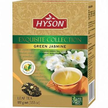 Чай Жасмин, зелёный крупнолистовой c добавками Hyson, 100 гр., картон