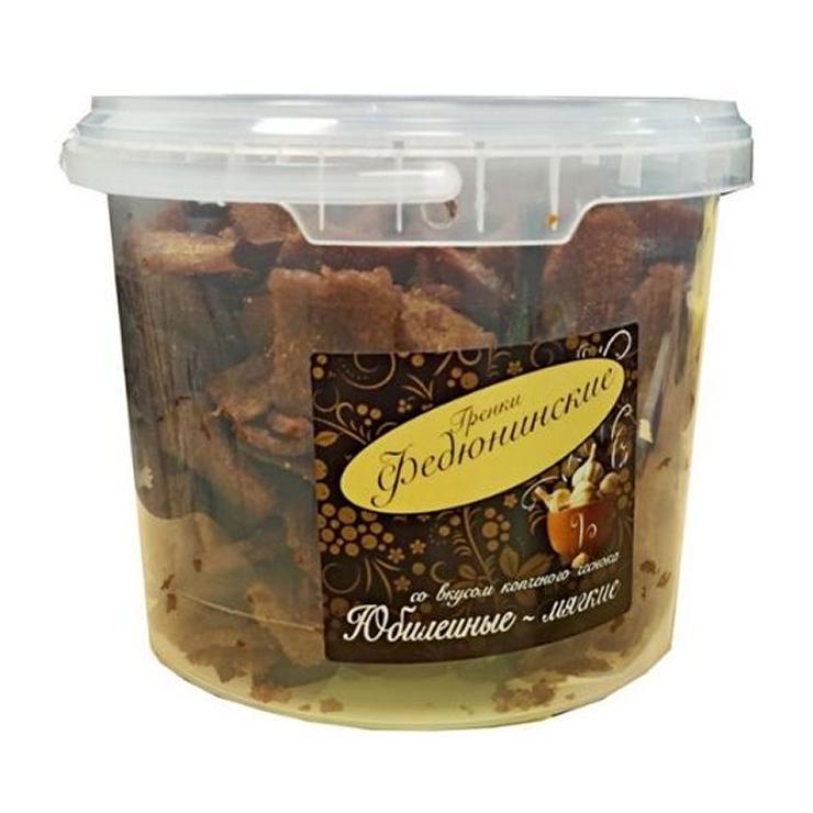 Гренки Юбилейные сало с горчицей мягкие 900 гр., пластиковый контейнер