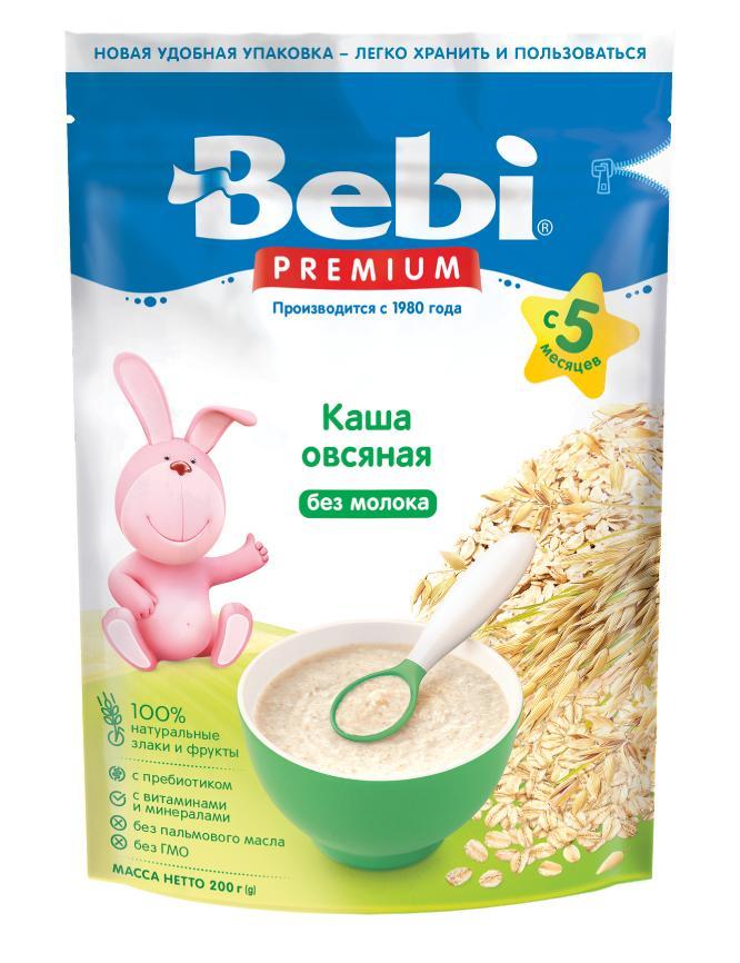 Каша Bebi Premium  безмолочная  Овсяная с 5 мес. , 200 гр., картон