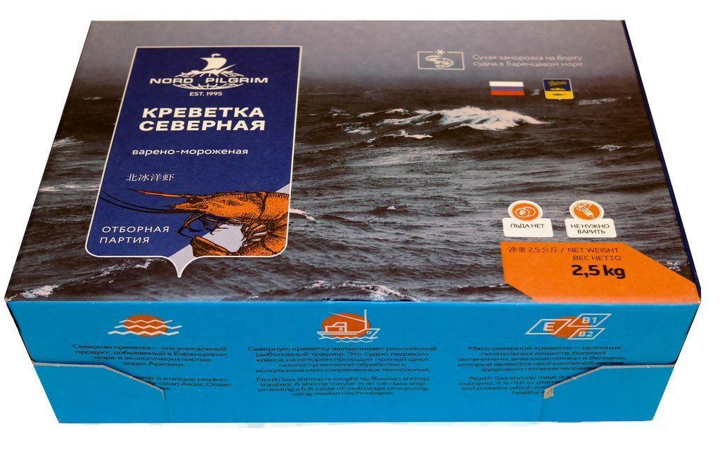 Креветка Мурманская 90+ сухая заморозка 2,5 кг., картон