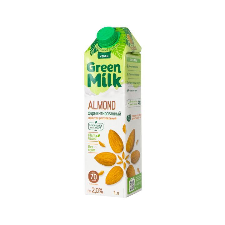 Напиток Green Milk Миндаль на ячменно-нутовой основе 1 л., тетра-пак