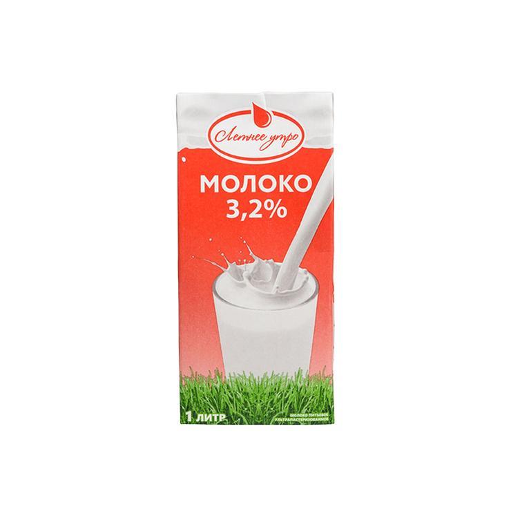 Молоко Летнее утро ультрапастеризованное 3,2% 1 л., тетра-пак