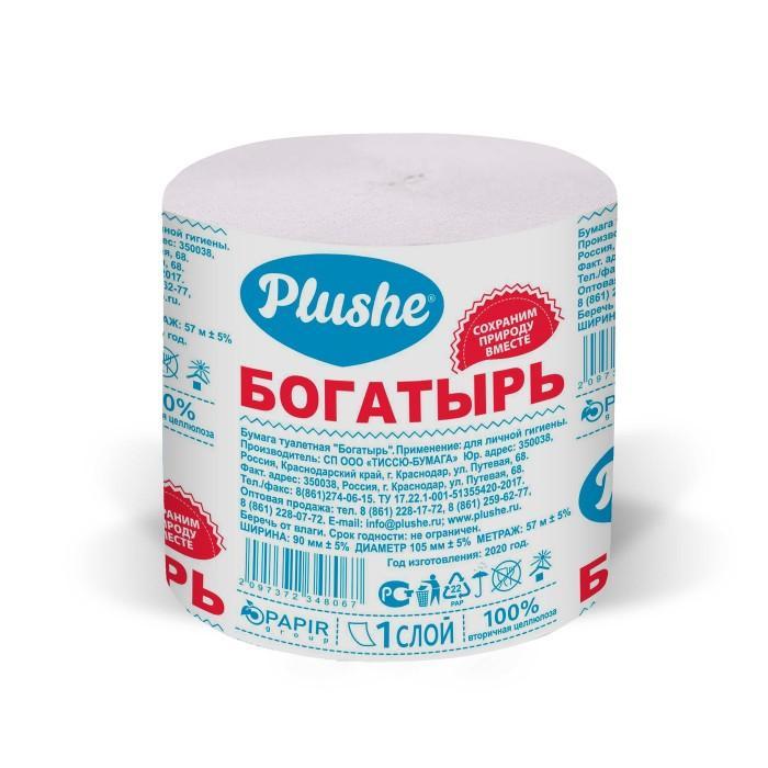 Туалетная бумага Plushe Богатырь 1 слой, бумага