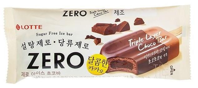Мороженое Lotte ZERO Эскимо Шоколадное без сахара 70 мл., флоу-пак